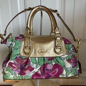Coach Ashley Floral Iris canvas satchel